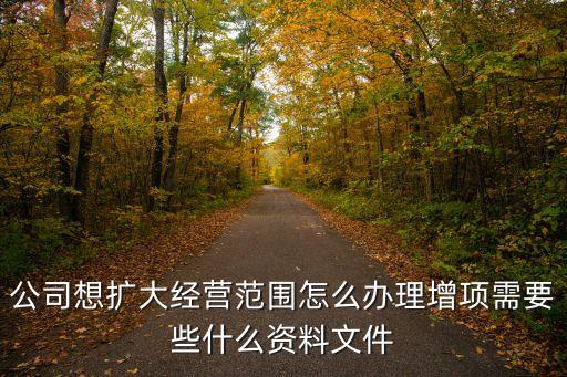 公司想擴大經營范圍怎么辦理增項需要些什么資料文件