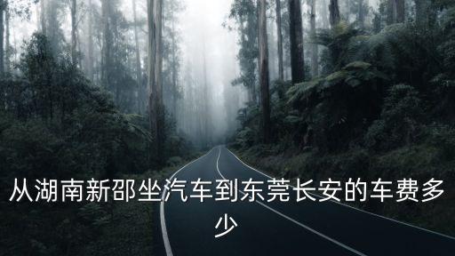 從湖南新邵坐汽車到東莞長安的車費多少