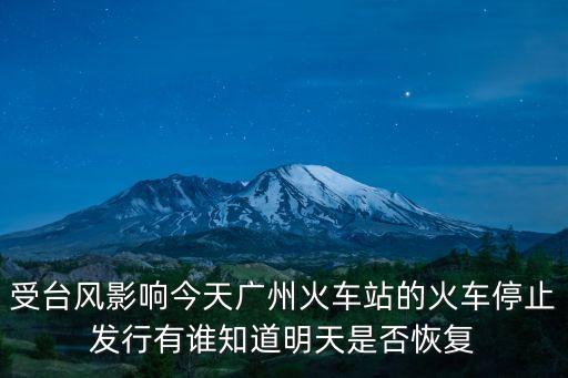 受臺風影響今天廣州火車站的火車停止發行有誰知道明天是否恢復