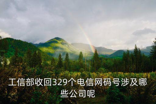 工信部收回329個(gè)電信網(wǎng)碼號涉及哪些公司呢