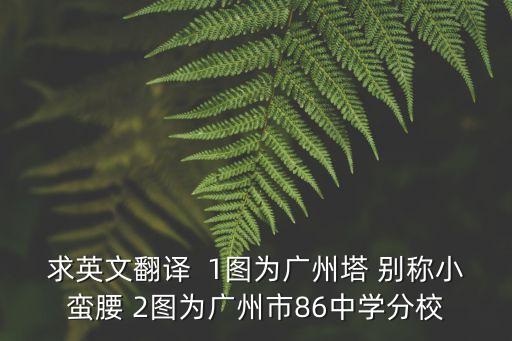 求英文翻譯  1圖為廣州塔 別稱小蠻腰 2圖為廣州市86中學(xué)分校