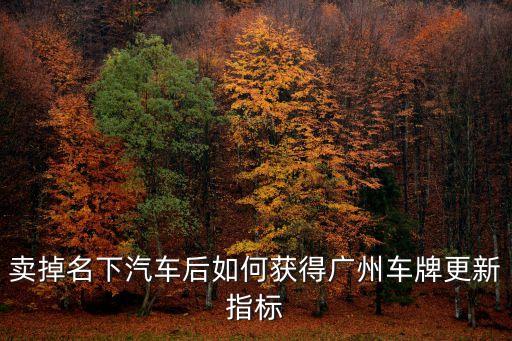 賣掉名下汽車后如何獲得廣州車牌更新指標(biāo)
