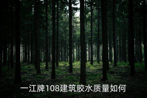 一江牌108建筑膠水質(zhì)量如何