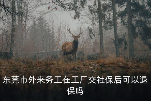 東莞市外來務工在工廠交社保后可以退保嗎
