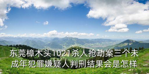 東莞樟木頭1021殺人搶劫案三個未成年犯罪嫌疑人判刑結(jié)果會是怎樣