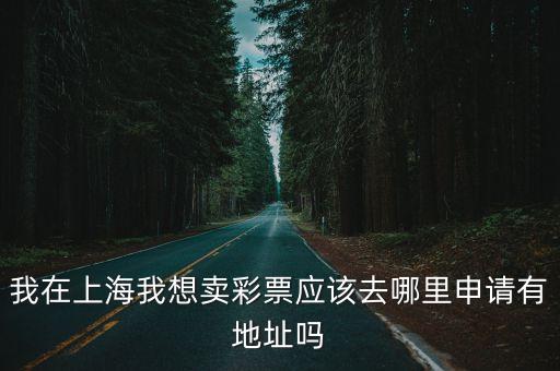 上海市 民政局彩票中心，我在上海我想賣彩票應該去哪里申請有地址嗎