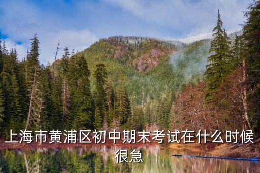 上海市黃浦區初中期末考試在什么時候很急