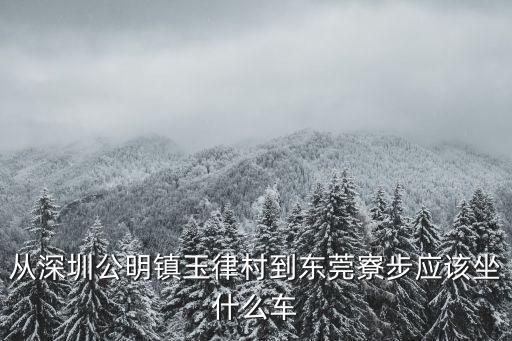 從深圳公明鎮(zhèn)玉律村到東莞寮步應該坐什么車