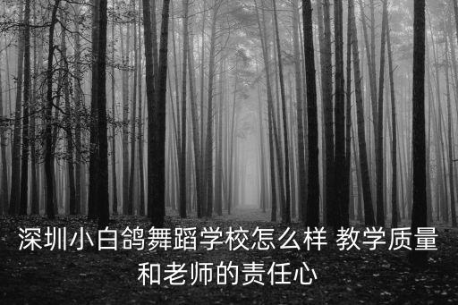 深圳小白鴿舞蹈學校怎么樣 教學質量和老師的責任心