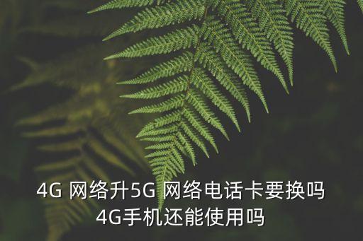 4G 網絡升5G 網絡電話卡要換嗎4G手機還能使用嗎