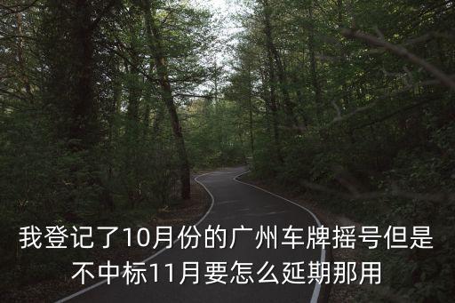 我登記了10月份的廣州車牌搖號但是不中標11月要怎么延期那用
