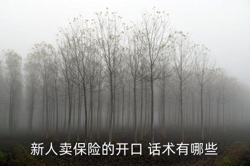 新人賣保險的開口 話術有哪些