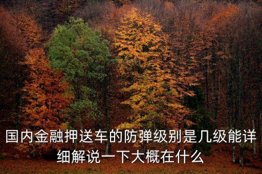 國內(nèi)金融押送車的防彈級別是幾級能詳細解說一下大概在什么
