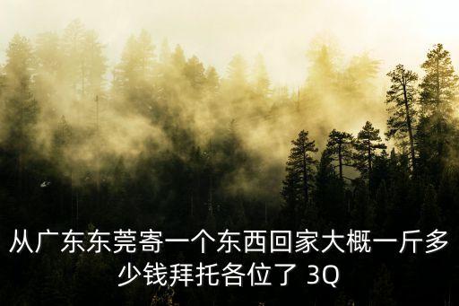 從廣東東莞寄一個東西回家大概一斤多少錢拜托各位了 3Q