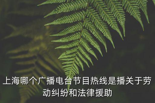 上海哪個廣播電臺節目熱線是播關于勞動糾紛和法律援助