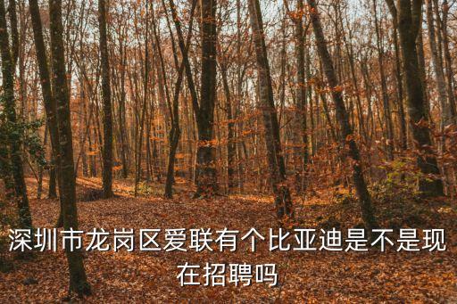 深圳市龍崗區(qū)愛(ài)聯(lián)有個(gè)比亞迪是不是現(xiàn)在招聘嗎