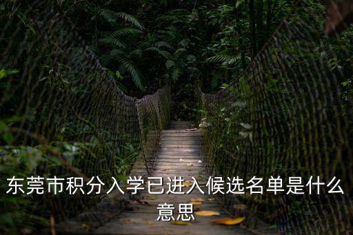 東莞市積分入學已進入候選名單是什么意思