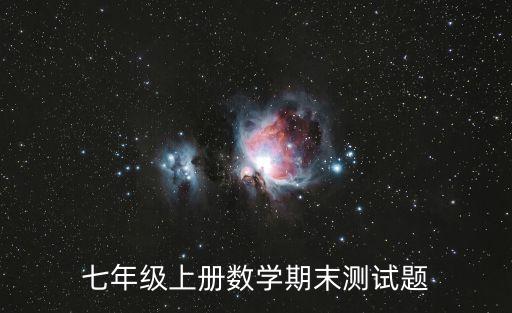 七年級上上海市數學期末考卷，七年級上冊數學期末測試題