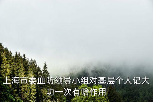 上海市委血防領導小組對基層個人記大功一次有啥作用