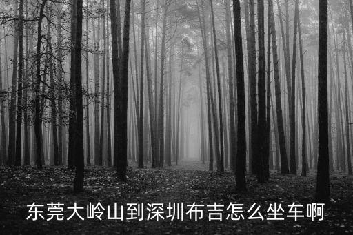 東莞大嶺山到深圳布吉怎么坐車啊