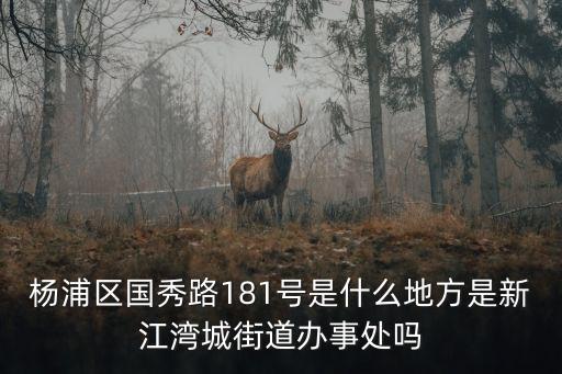 楊浦區(qū)國秀路181號是什么地方是新江灣城街道辦事處嗎