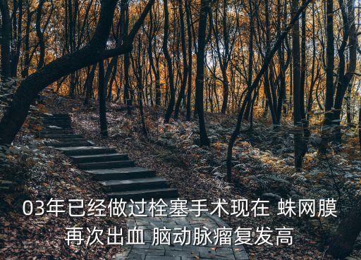 03年已經做過栓塞手術現在 蛛網膜再次出血 腦動脈瘤復發高