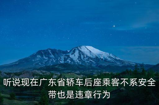 東莞后排乘客安全帶，聽說現在廣東省轎車后座乘客不系安全帶也是違章行為