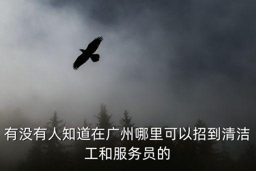 廣州哪里可以找人搞衛生，有沒有人知道在廣州哪里可以招到清潔工和服務員的
