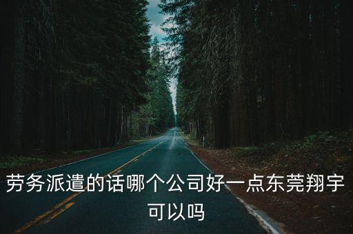 勞務派遣的話哪個公司好一點東莞翔宇可以嗎