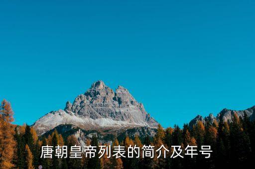 唐朝皇帝列表的簡介及年號