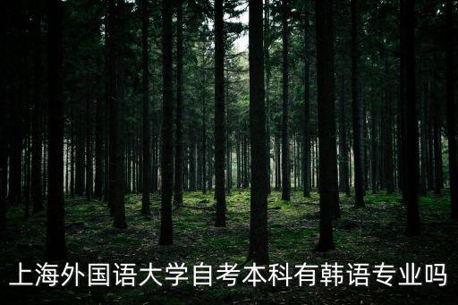 上海外國語大學自考本科有韓語專業嗎