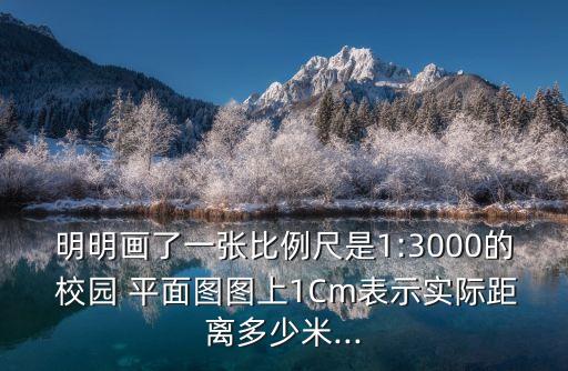 明明畫了一張比例尺是1:3000的 校園 平面圖圖上1Cm表示實際距離多少米...