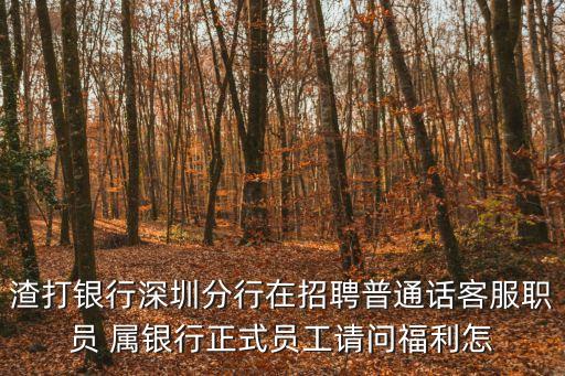 渣打銀行深圳分行在招聘普通話客服職員 屬銀行正式員工請問福利怎