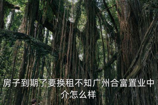 房子到期了要換租不知廣州合富置業(yè)中介怎么樣