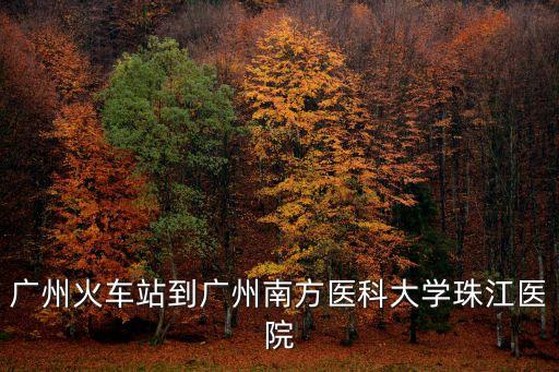 廣州火車站到廣州南方醫(yī)科大學珠江醫(yī)院