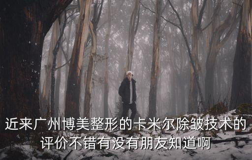 近來廣州博美整形的卡米爾除皺技術的評價不錯有沒有朋友知道啊