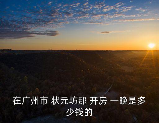 廣州狀元坊附近的酒店，在廣州市 狀元坊那 開房 一晚是多少錢的