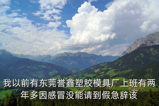 我以前有東莞譽鑫塑膠模具廠上班有兩年多因感冒沒能請到假急辭該