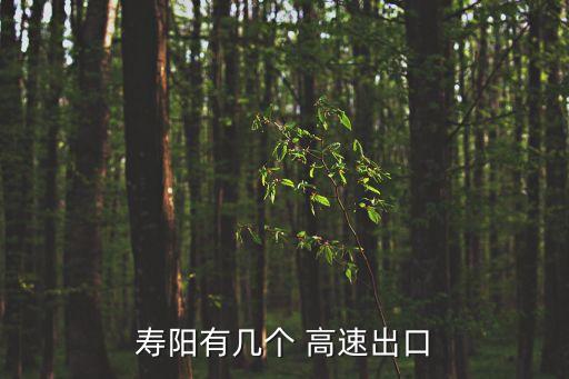 壽陽有幾個(gè) 高速出口