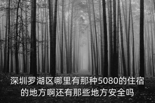 深圳羅湖區哪里有那種5080的住宿的地方啊還有那些地方安全嗎