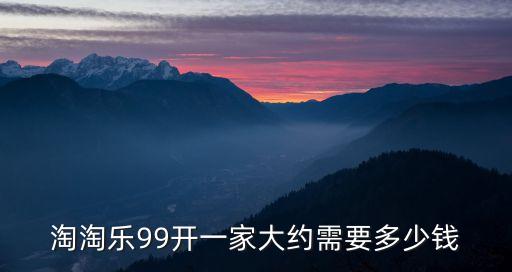 廣州淘淘樂，淘淘樂99開一家大約需要多少錢