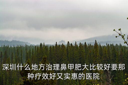 深圳什么地方治理鼻甲肥大比較好要那種療效好又實惠的醫(yī)院