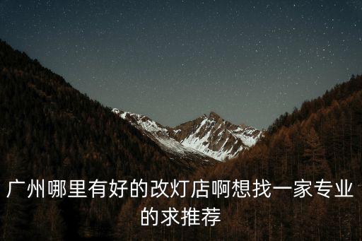 廣州哪里有好的改燈店啊想找一家專業的求推薦