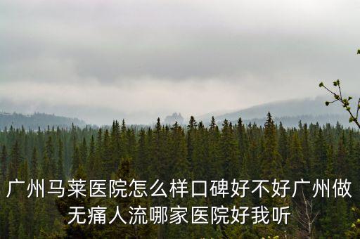 廣州馬萊醫(yī)院怎么樣口碑好不好廣州做無痛人流哪家醫(yī)院好我聽