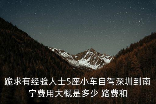 跪求有經驗人士5座小車自駕深圳到南寧費用大概是多少 路費和