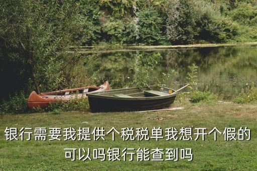 銀行需要我提供個稅稅單我想開個假的可以嗎銀行能查到嗎