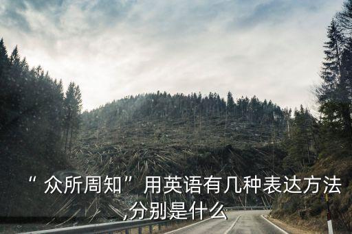 眾所周知的英文