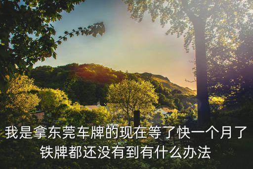 我是拿東莞車牌的現在等了快一個月了鐵牌都還沒有到有什么辦法