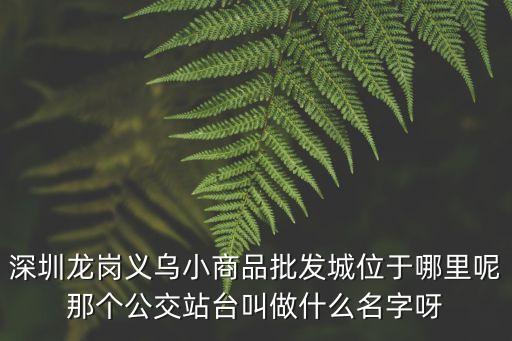 深圳義烏站臺(tái)叫什么，深圳龍崗義烏小商品批發(fā)城位于哪里呢那個(gè)公交站臺(tái)叫做什么名字呀