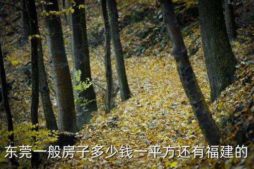 東莞一般房子多少錢一平方還有福建的